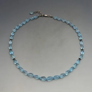 Blue Topaz and Silver Beads