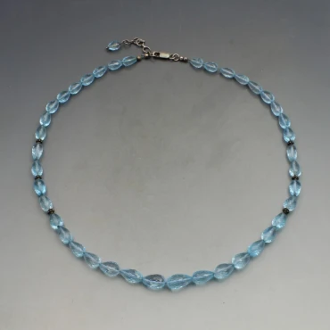 Blue Topaz and Silver Beads