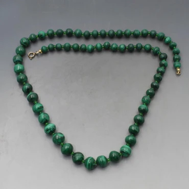 Malachite Bead Necklace - 25 Inches