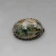 Moss Agate and Sterling Silver Brooch