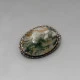 Moss Agate and Sterling Silver Brooch