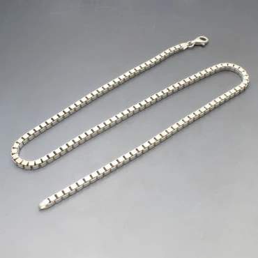 Silver Box Chain Necklace - 18 Inches