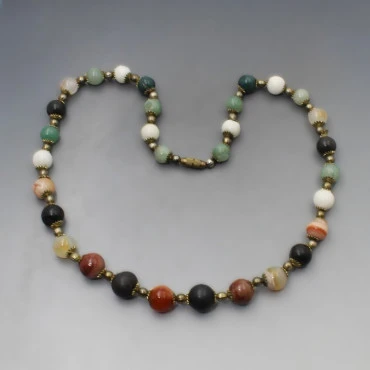 Multi Agate Bead Necklace