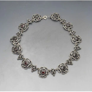 Garnet and Sterling Silver Necklace