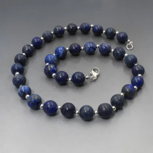 Lapis Lazuli and Silver Bead Necklace