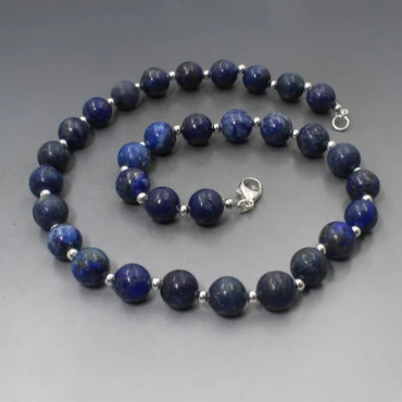 Lapis Lazuli and Silver Bead Necklace