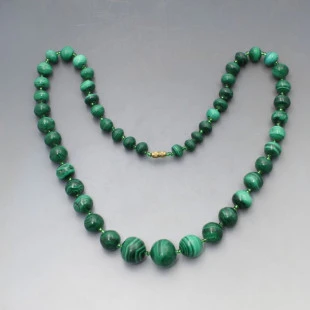 Malachite Beads Necklace 21 Inches