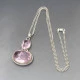 Pink Quartz Silver Pendant