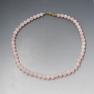 Rose Quartz Beads Necklace 18 Inches