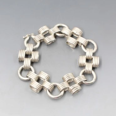  Amber Silver Art Deco Bracelet