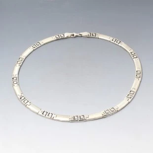  Sterling Silver Modernist Link Necklace