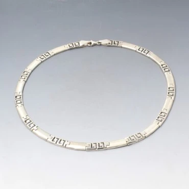  Sterling Silver Modernist Link Necklace