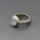 Moonstone Silver Ring Size S