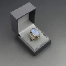 Chunky Blue Moonstone and Silver Ring
