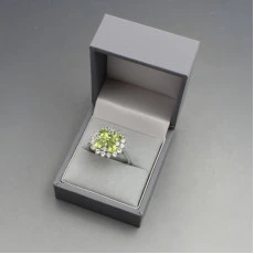 Peridot and Silver Ring Size Q