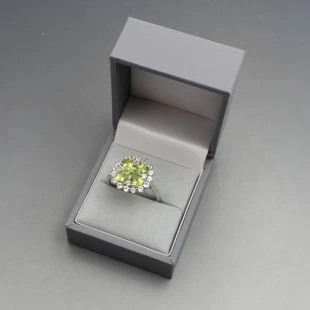 Peridot and Silver Ring Size Q