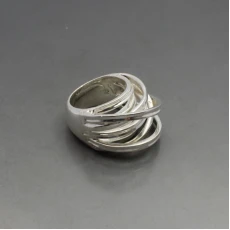 Silver Chunky Modernist Ring Size P