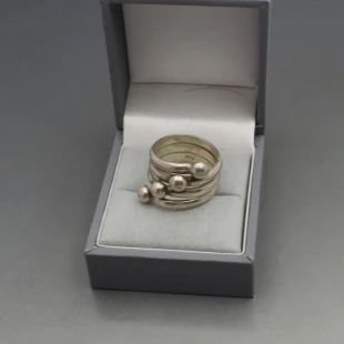 Vintage Silver Balls Ring Size N