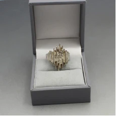 Designer Modernist Silver Ring 