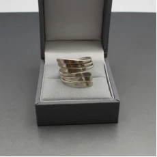 Modernist Silver Twist Ring Uk Size M
