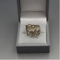 Modernist Sterling Silver Ring Size L