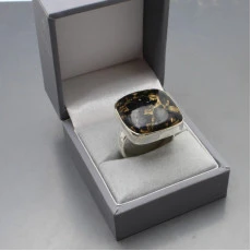 Brown Jasper and Silver Ring