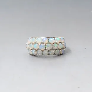 Multi Opal Silver Ring