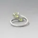 Peridot duo sterling silver ring