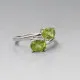 Peridot duo sterling silver ring