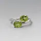 Vintage peridot duo sterling silver ring
