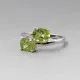 Vintage peridot duo sterling silver ring