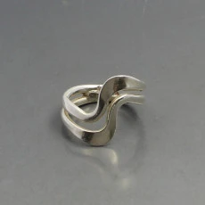 Silver Twist Ring - UK Size N