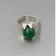 Vintage Kultaseppa Salovaara Green Agate Silver Ring