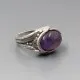 Vintage PERLI Amethyst Silver Ring
