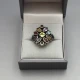 Multi Gem Silver Ring Size M