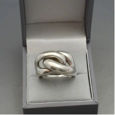 Clio Blue Silver Ring UK Size P