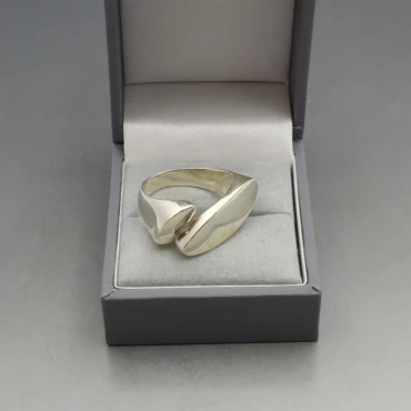  Modernist Silver Ring UK Size M