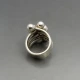  Designer Modernist Silver Ring Size M