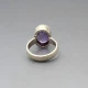 Amethyst Oval and  Silver Ring UK Size L