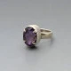 Amethyst Oval and  Silver Ring UK Size L