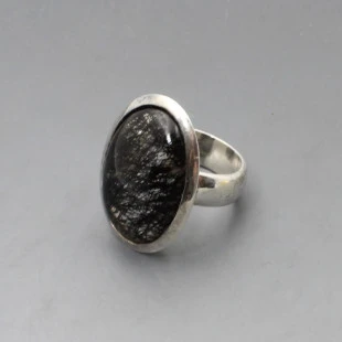 Rutilated Quartz and Silver Ring