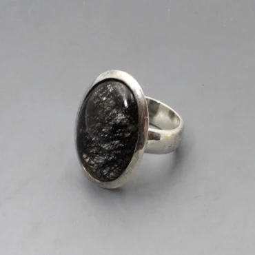 Rutilated Quartz and Silver Ring