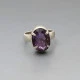 Amethyst Oval and  Silver Ring UK Size L