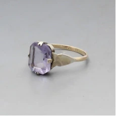 Art Deco Style Amethyst and Silver Ring