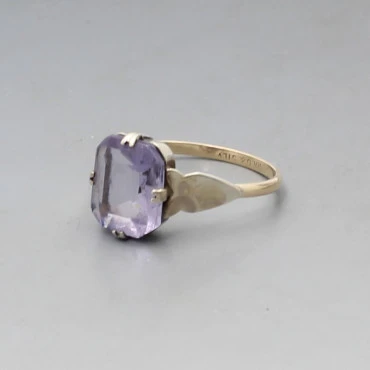 Art Deco Style Amethyst and Silver Ring