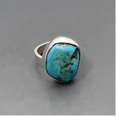 Larimar and Silver Ring