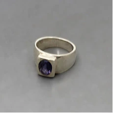 Iolite and Sterling Silver Ring