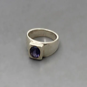Iolite and Sterling Silver Ring