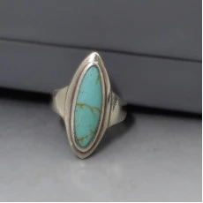 Turquoise and Silver Eclipse Ring