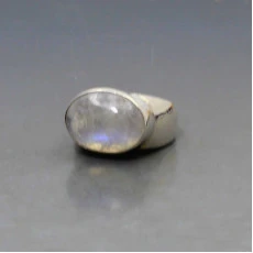 Vintage Chunky Moonstone Silver Ring 